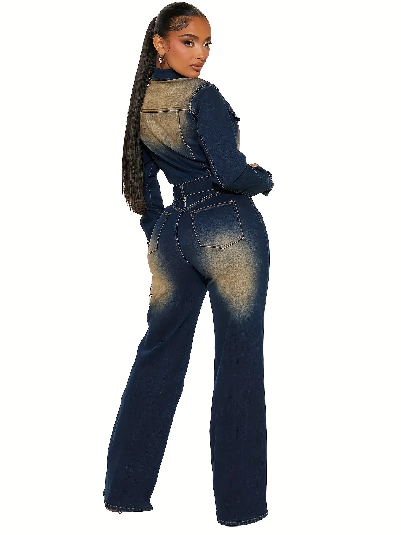 Women's Slim Fit Sleeveless Denim Jumpsuit - High Waist Retro Street Fashion Style with Pocket Details - 2025 Summer Casual Over