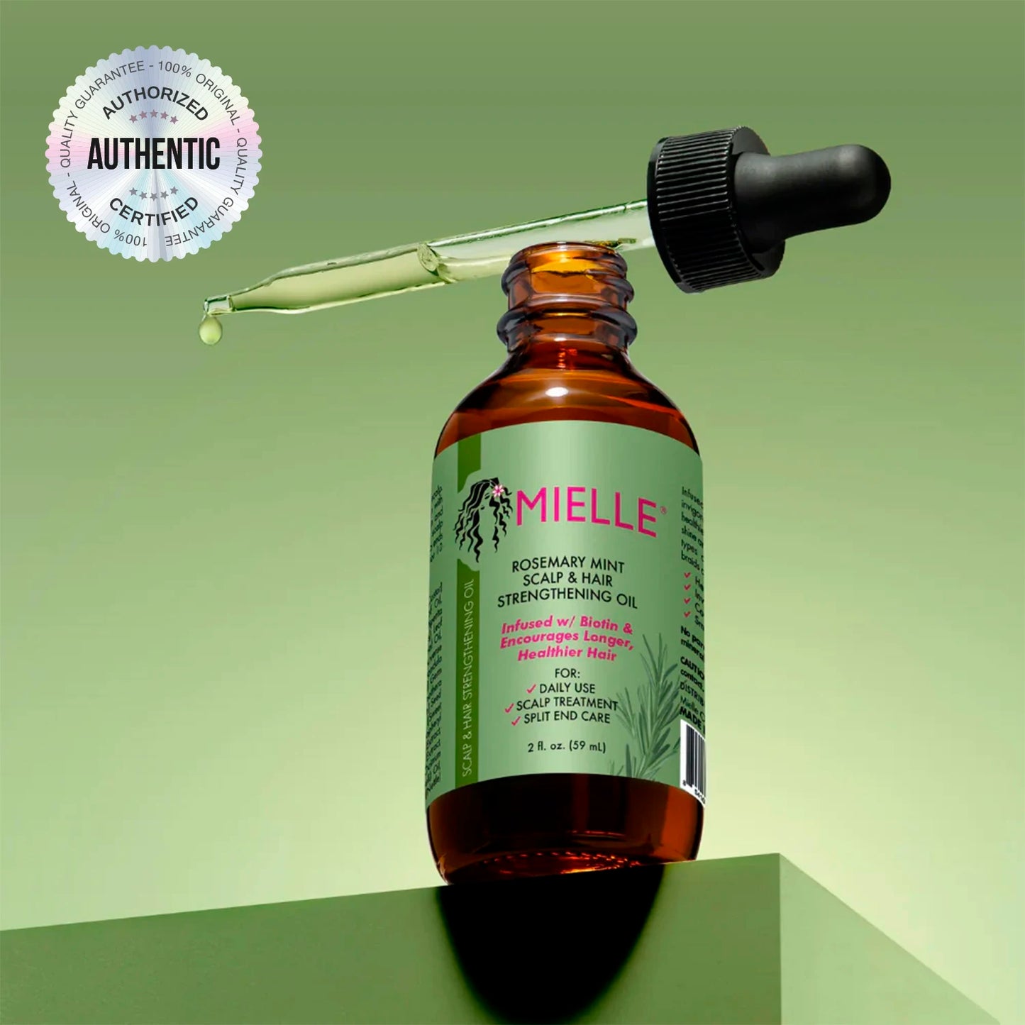2Pack Deal Mielle Rosemary Mint Scalp & Hair Strengthening Oil 2oz - Strengthens Hair, Nourishes Scalp, Natural Shine