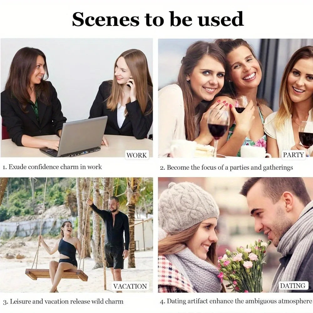 Pheromones, men attract women with exciting scents lasting seduction, intimate partner flirting encourages dating erotic perfume