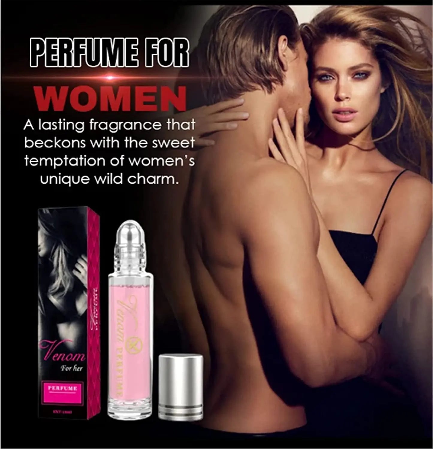 Pheromones, men attract women with exciting scents lasting seduction, intimate partner flirting encourages dating erotic perfume