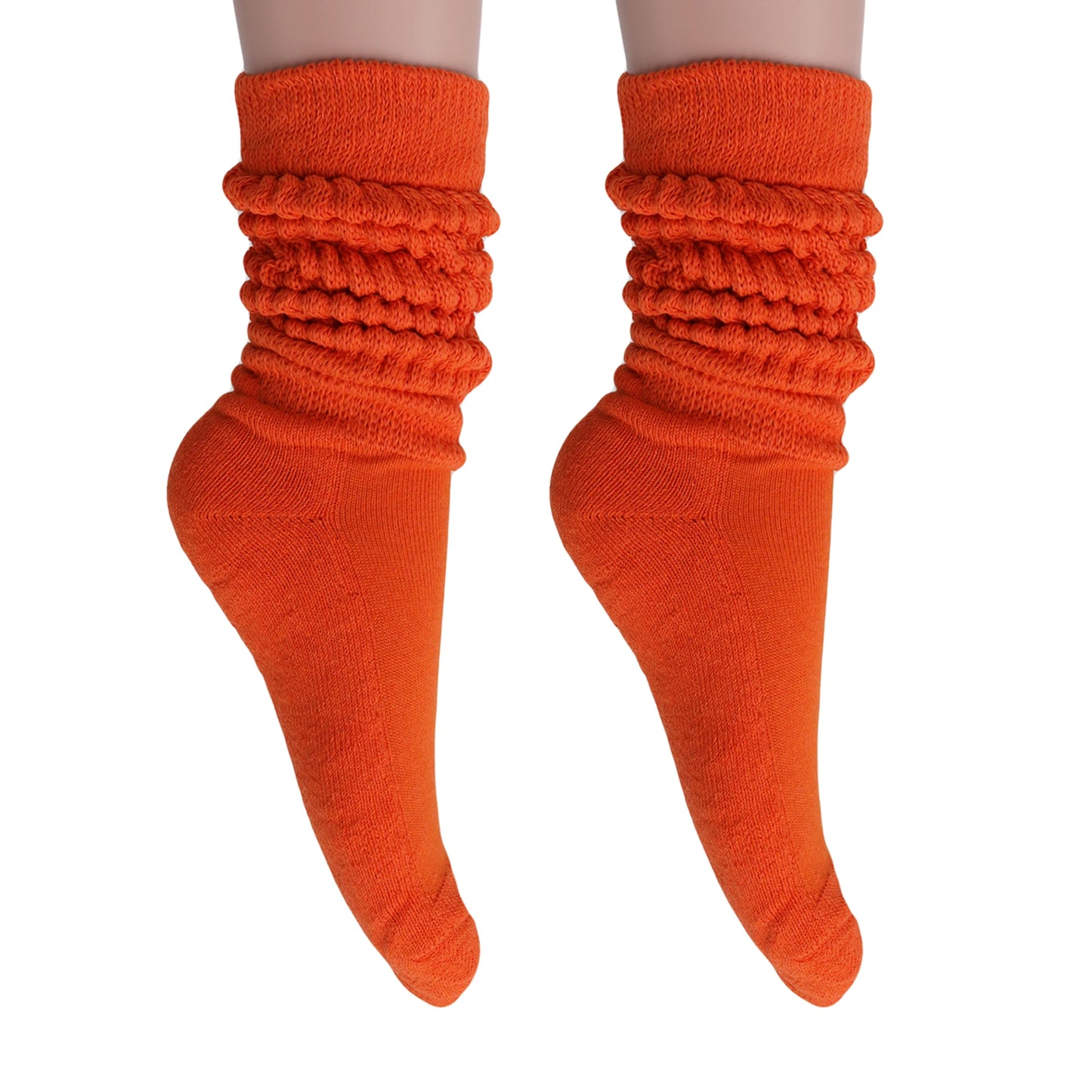 Women's Extra Long Slouch Scrunch Socks Knee High, Cotton Blend, Pack of 2, Fits Shoe Sizes 5-10