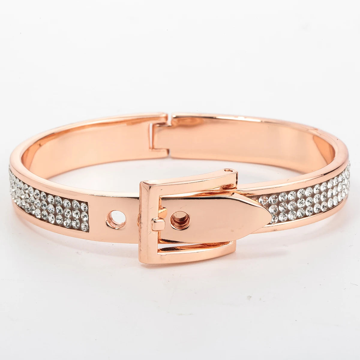 YACQ Belt Bracelet Bangle Fashion Jewelry Gift for Women Her Wife Silver Rose Gold Color Crystal FT05 Dropshipping Adjustable