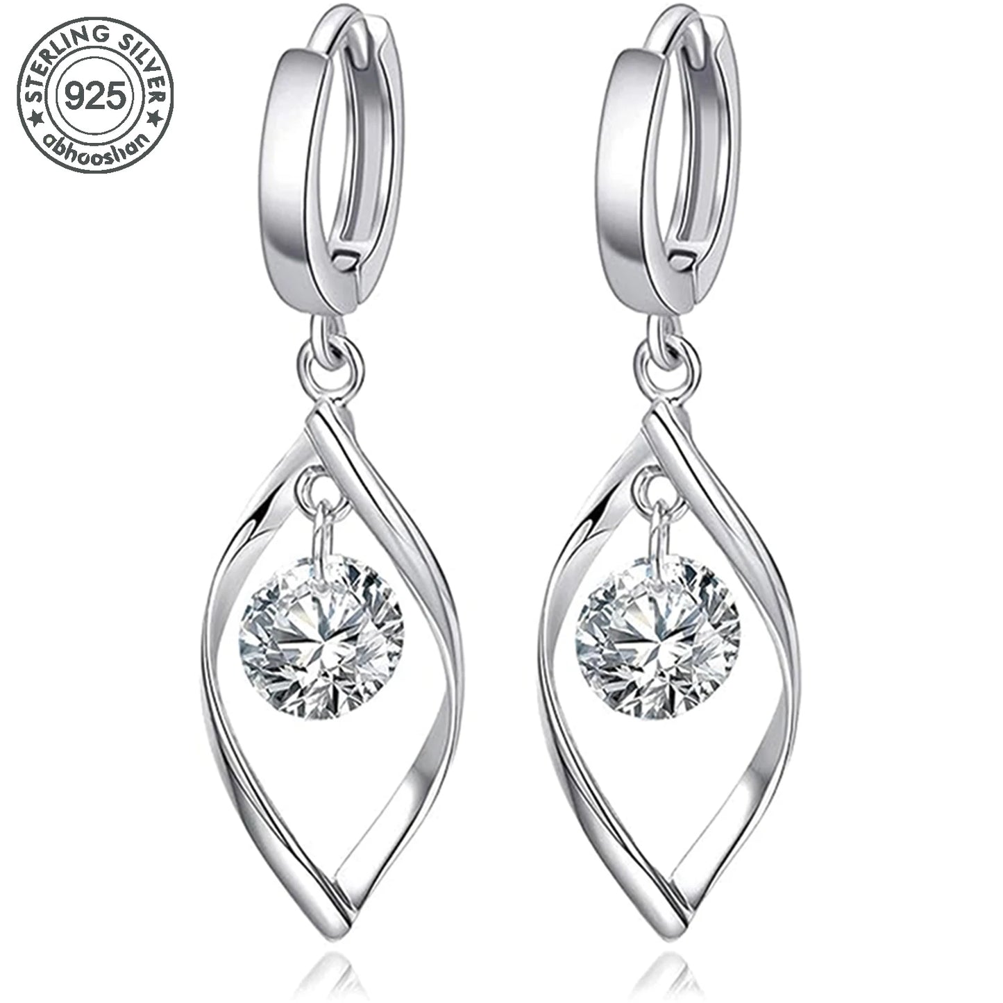 925 Silver, Diamond Moissanite Earrings, Women's Earrings with 0.5ct Moissanite, Silver Earrings, For Women, For Girls, For Date