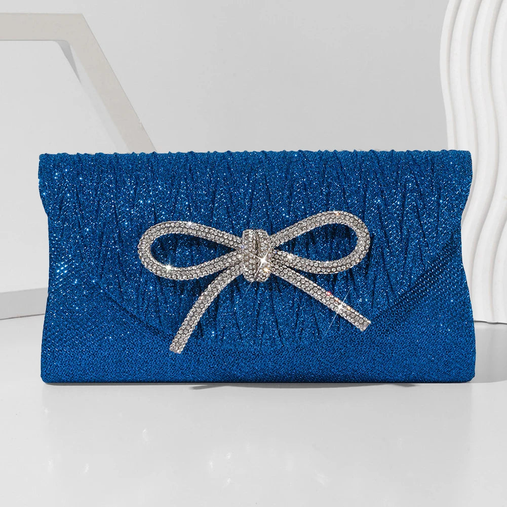 Evening Bag for Women Rhinestone Clutch Purse Satin Sparkly Satchel Purse Wedding Party Prom Purse