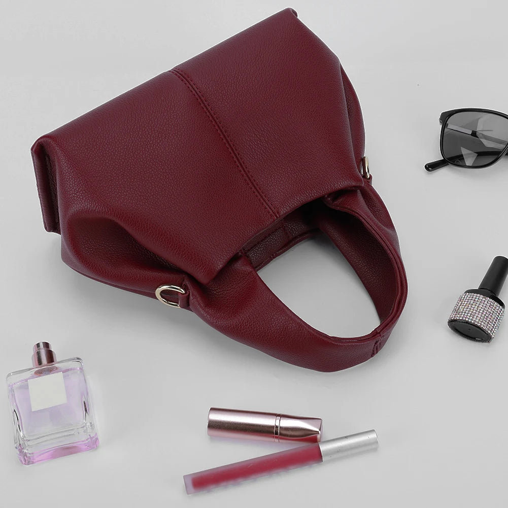 Soft Cloud Bag Solid Color Dumpling Clutch Purse with Removable Strap Retro Crossbody Bag Top Handle Bag for Women