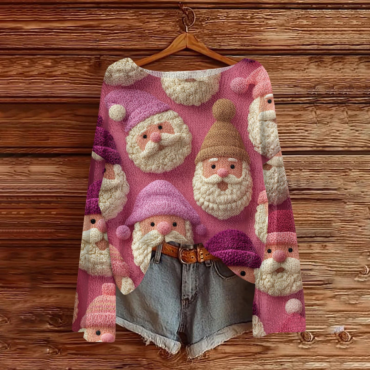 Women'S Round Neck Lightweight Sweater Casual Long Sleeve Christmas Print Knit Pullover Pulls Femmes Ropa De Mujer Woman Clothes