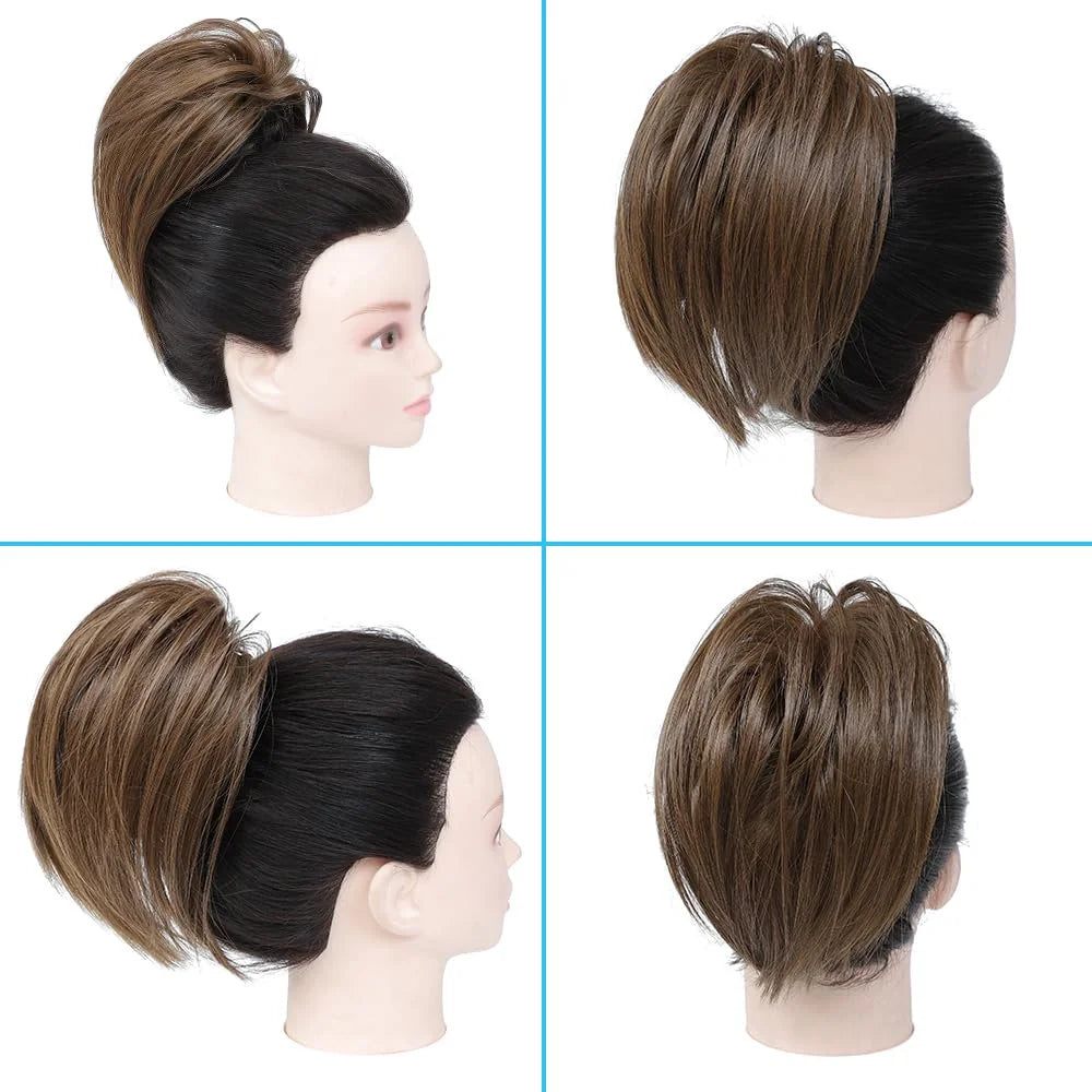 Claw Clip Messy Hair Piece, Tousled Updo Messy Hair Bun, Hair Extension Ponytail Hairpieces, Hair Piece Clip In Straight Hair