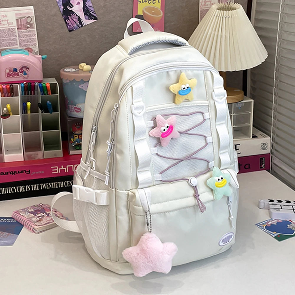 Daypack for Women Multi-Pocket Schoolbag Nylon Large Capacity Bookbag Knapsack for Travel Commuting Holiday