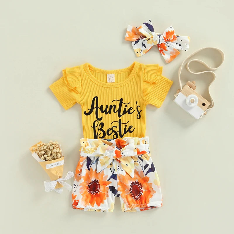 Toddler Boys Cotton T-Shirt and Shorts Set Short Sleeve Round Neck Tee with Striped Shorts Summer Outfit for Kids