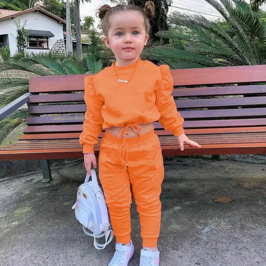2 Pieces Kids Girls' Solid Color Hoodie & Pants Set Long Sleeve Active Outdoor 1-8 Years Fall White Light Green Pink