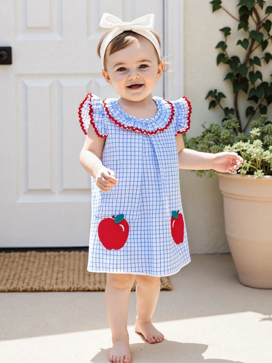 Toddler Girl Floral Print Sleeveless Round Neck A-Line Dress Summer Casual Dress with Bow Detail and Ruffle Hem