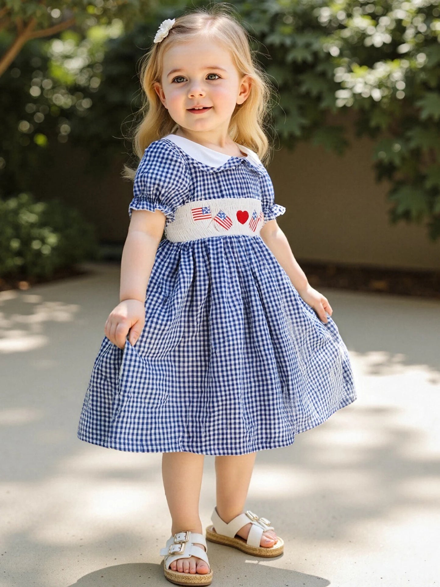 Independence Day Patriotic Dress Red White Blue Stars and Stripes Sleeveless A-Line Dress Vintage Summer Outfit for Girls