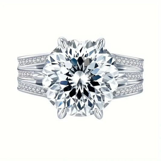 One pure silver ring, 18K gold plated, with a 10-carat morganite gemstone, featuring a neutral and fashionable style, suitable f