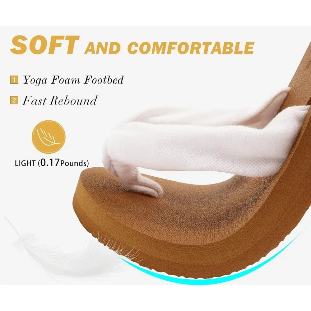 Flip Flops for Women with Arch Support Yoga Mat Comfortable Summer Beach Walking Thong Cushion Sandals Slip On Indoor Outdoor