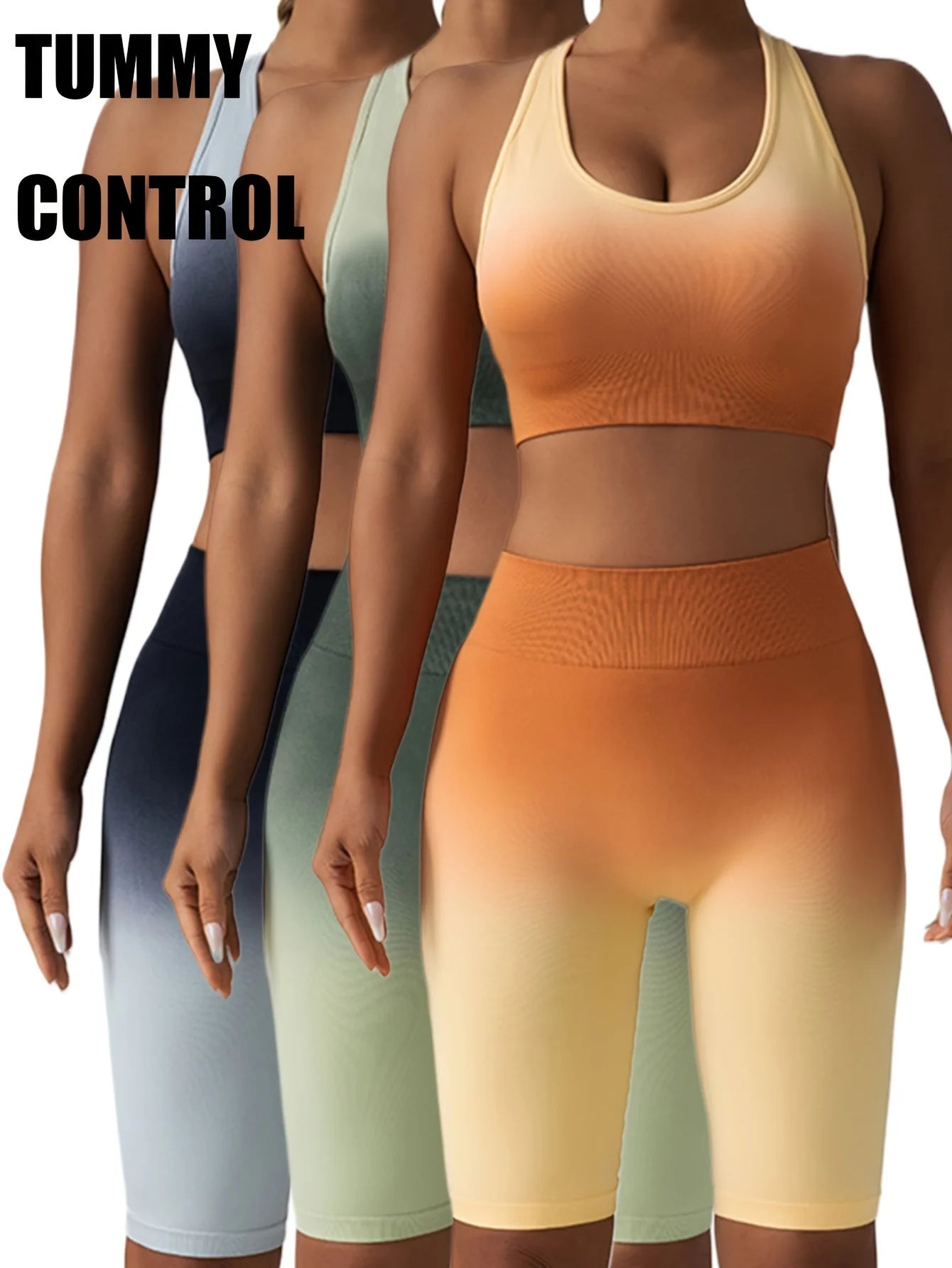 3 Pack US Local Women's Yoga Fitness Yoga Shorts, Tummy Control Yoga Shorts Seamless Ruched Booty Workout Shorts