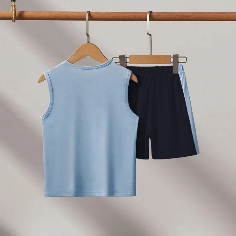 Summer Children  Sports Sets Quick-drying Breathable Basketball Suit Kids Boys Girls Gym Outdoor Vest Shorts Suit