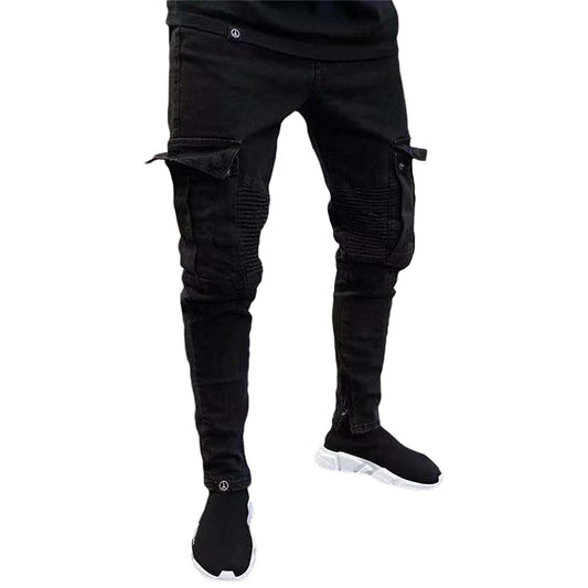 Men s Stylish Cargo Jeans with  Fit Design and Multiple Pockets for Spring and Summer Streetwear Fashion