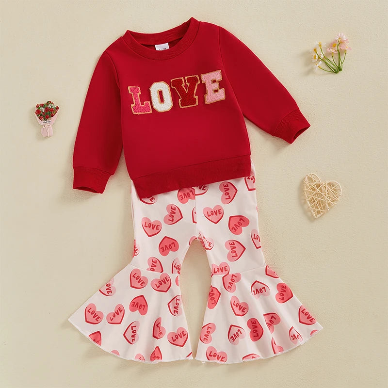 Adorable Baby Girls Winter Outfits Floral Print Hoodie and Leggings Set Warm 2 Piece Clothing for Toddlers