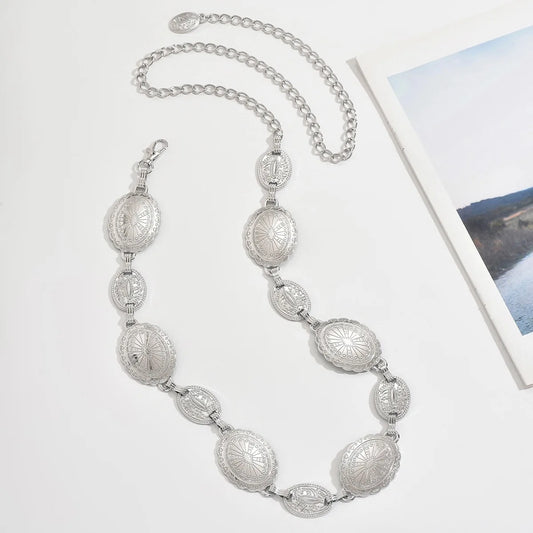 Bohemian Metal Waist Chain Single Piece Ethnic Fashion Accessory Handcrafted Detail Women Belt