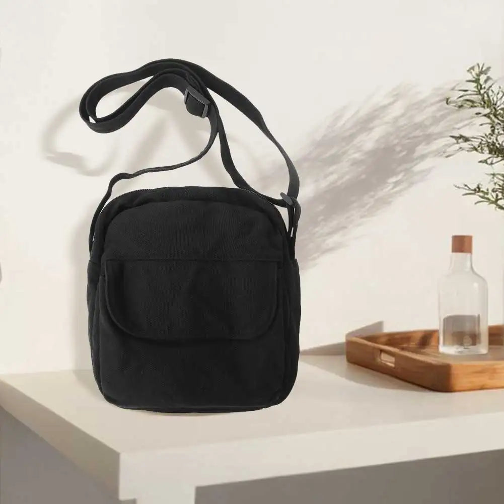 Crossbody Bag for Women Adjustable Strap Satchel Purse Canvas Solid Color Messenger Bag for Travel Commuting
