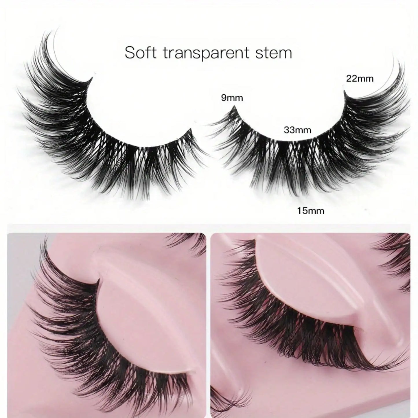 9Boxes (45Pairs) Cat Eye Lashes Fake Eyelashes Natural Long Manga Lashes Winged End Eye Elongated Eyelashes Fake Lashes Makeup