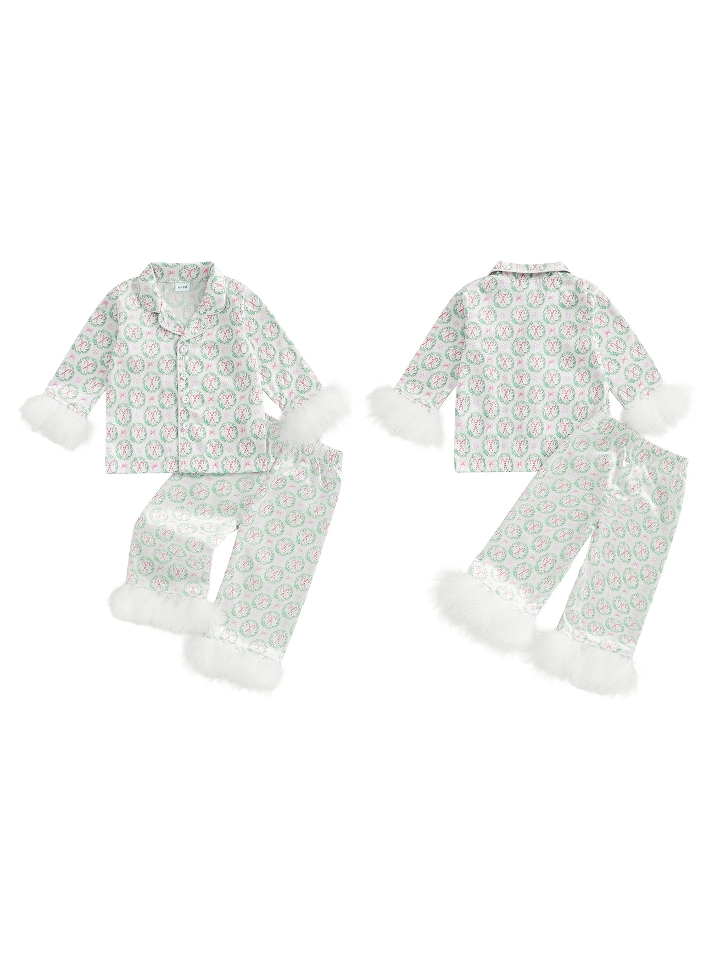 Kids 2-Piece Christmas Pajama Set with Reindeer Print Top and Matching Pants - Holiday Loungewear for Toddlers