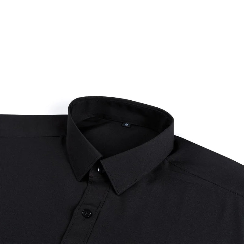 Men s Classic Button-Down Shirt with Long Sleeves Solid Color Casual Business Top for Spring Streetwear and Beach Vacation