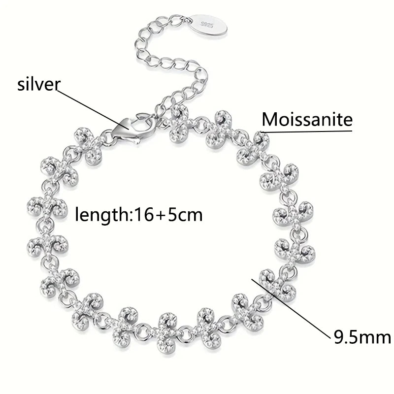 One elegant men's 925 silver ankle accessory, featuring a moissanite gemstone, lightweight at 4.5 grams, complete with a profess