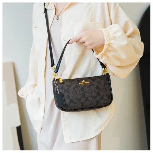 Versatile Leather Messenger Bag - Stylish Minimalist Crossbody Purse For Women With Vintage Letter Logo & Commuter Features