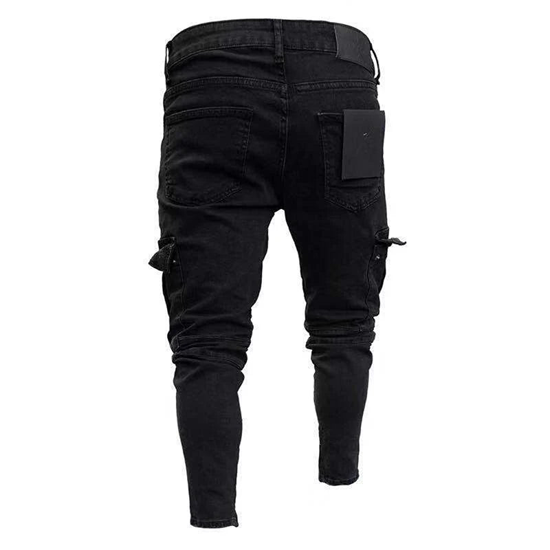 Men s Stylish Cargo Jeans with  Fit Design and Multiple Pockets for Spring and Summer Streetwear Fashion