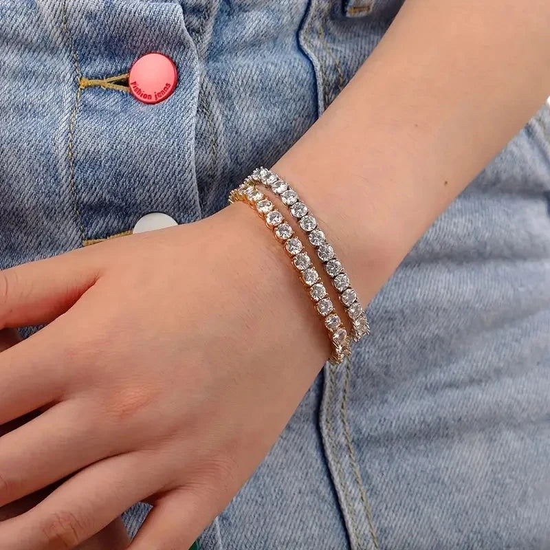 1pc S925 Sterling Silver 6.5mm Moissanite Tennis Bracelet, Unisex, 6.5mm Total Weight:27.89g| Gemstone Jewelry | Gifts for Him |