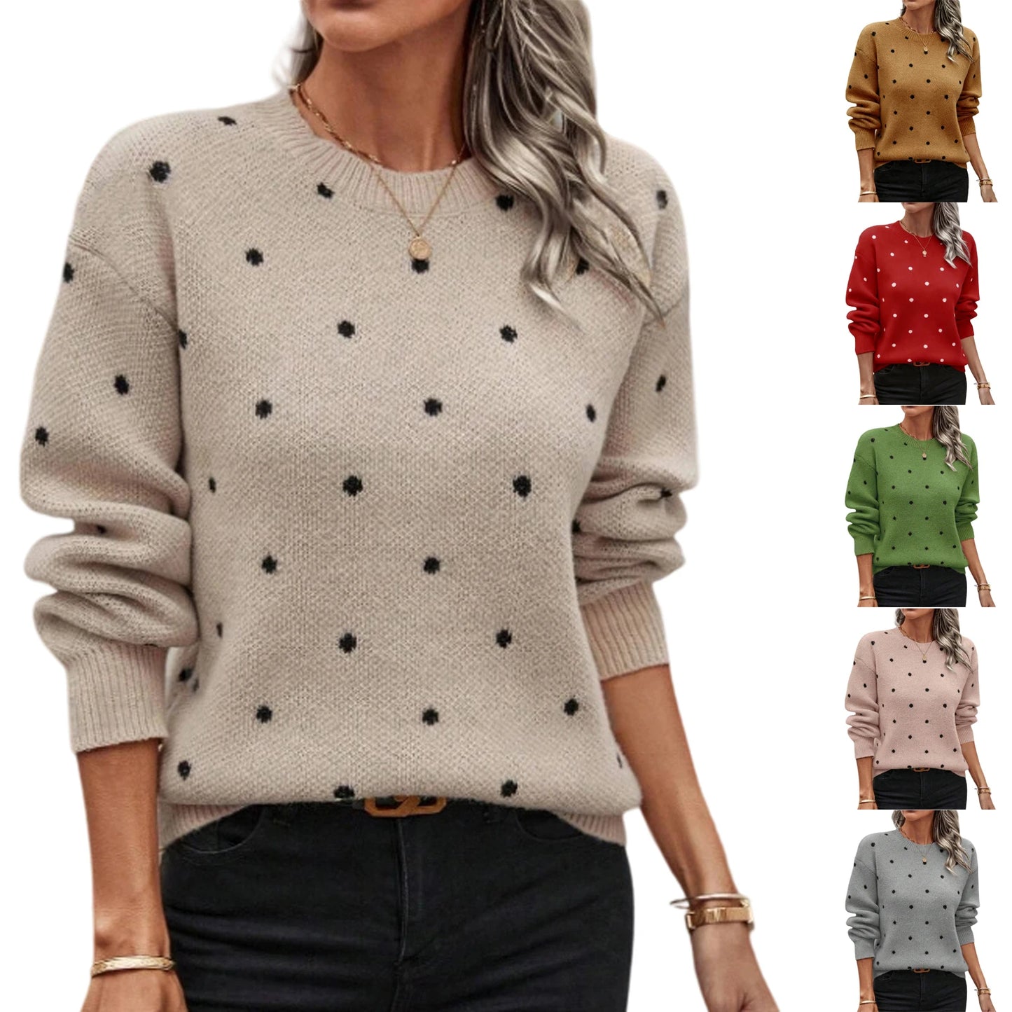 2025 Women'S Casual Round Neck Pullover Long Sleeve Sweater Top Pulls Femmes Woman Clothes Sweater For Woman Fall Clothes