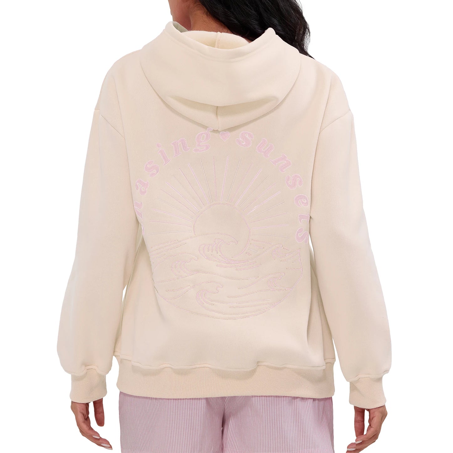 Women s Oversized Hoodies Sweatshirts with Embroidered Floral Detailing and Drawstring Hood - Cozy Casual Pullovers for Fall