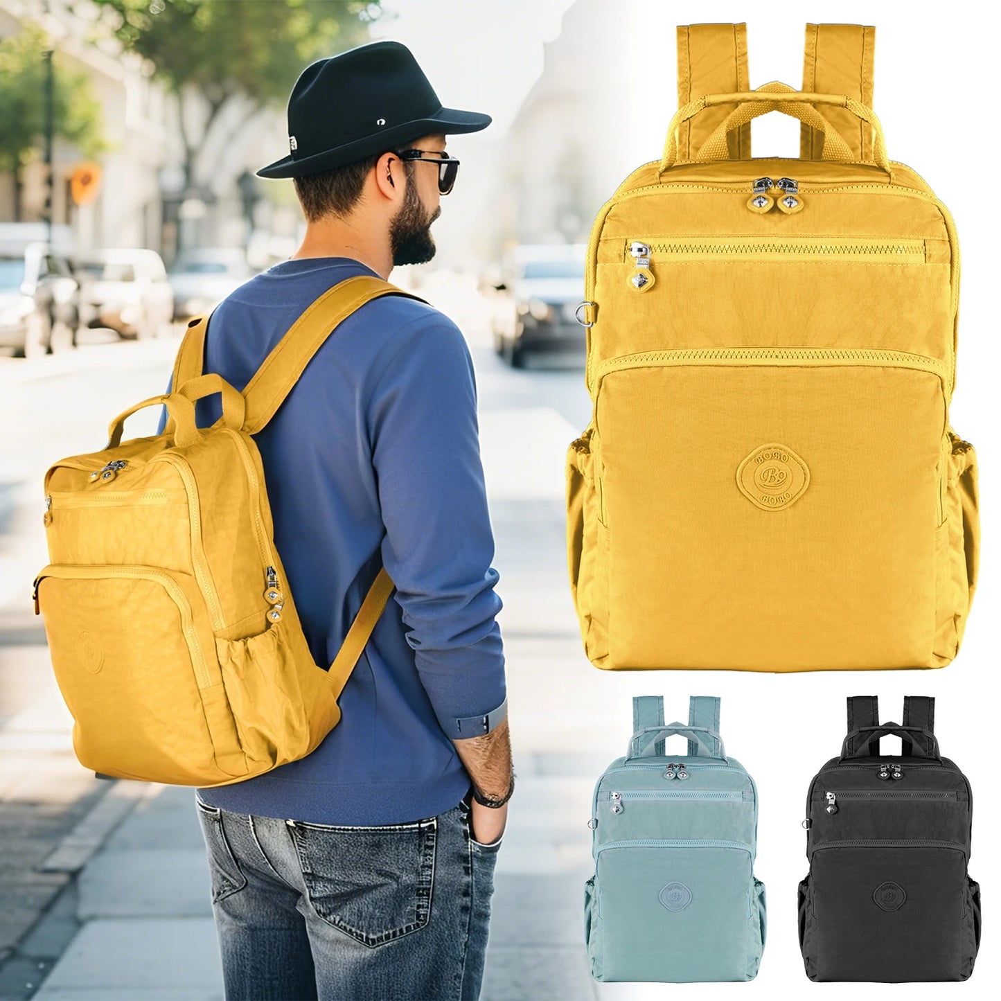 Men's Travel Laptop Backpack TSA Approved Cabin Travel Bag Rucksack Anti-Theft Carry-On Back Bag for Students Hiking Waterproof