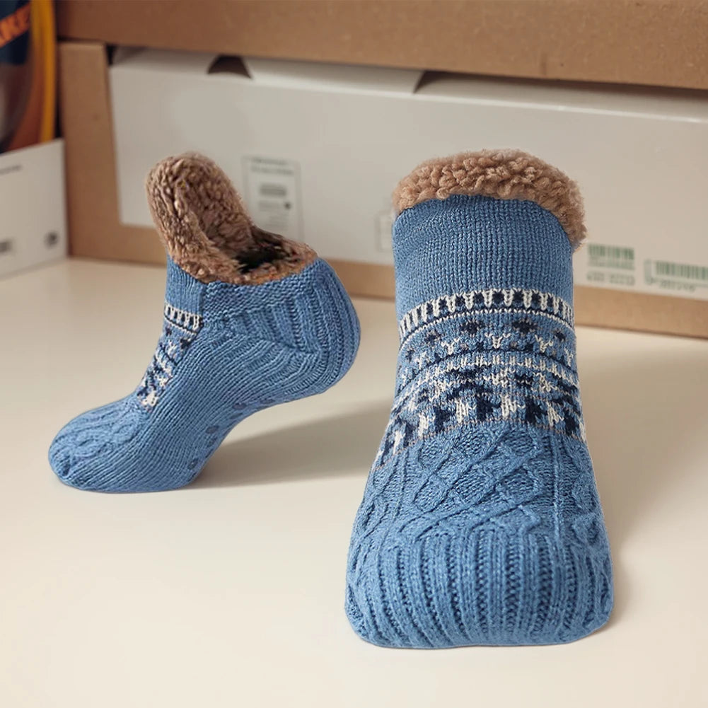 Men Women Winter Indoor Home Slippers Socks Non Slip Carpet Sock Warm Thermal Slipper Socks Soft for Christmas