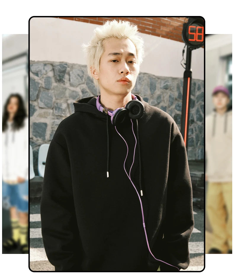 Plus Size Men'S Casual Hoodie Bold Skull Letter Print Long Sleeve Pullover with I'm Who I Am Design for Fall/Winter Wear Hoodie