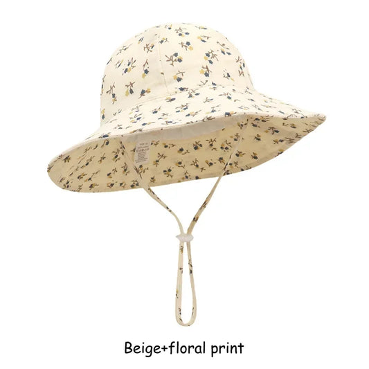 Adjustable Baby Summer Hat Muslin Children Panama Cap for Girls Boys 100% Cotton Kids Bucket Hat Outdoor Beach Infant Cap 1-3Y