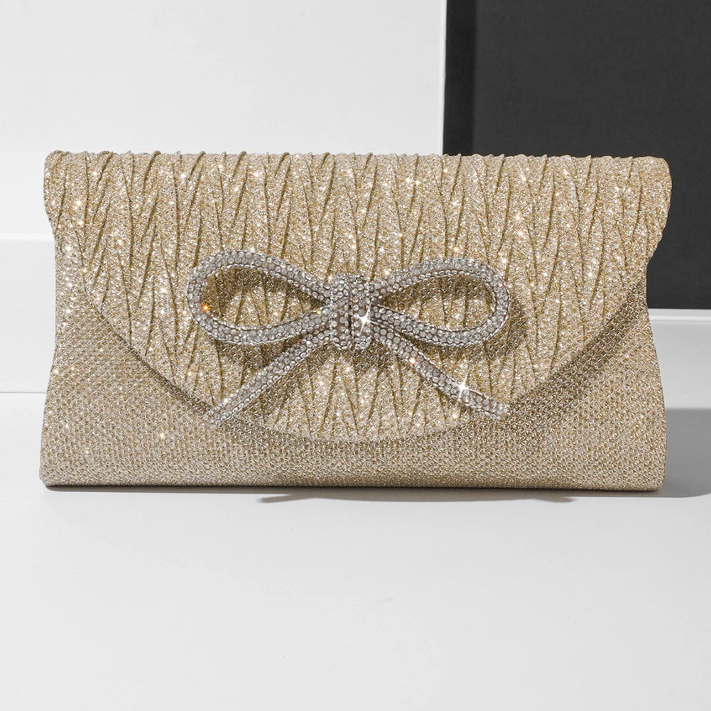 Evening Bag for Women Rhinestone Clutch Purse Satin Sparkly Satchel Purse Wedding Party Prom Purse