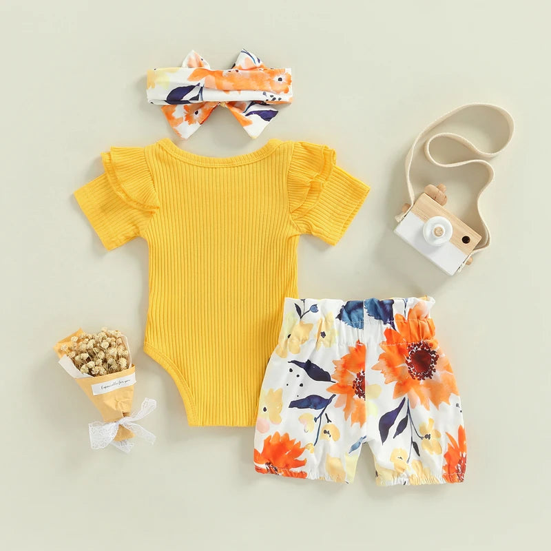 Toddler Boys Cotton T-Shirt and Shorts Set Short Sleeve Round Neck Tee with Striped Shorts Summer Outfit for Kids