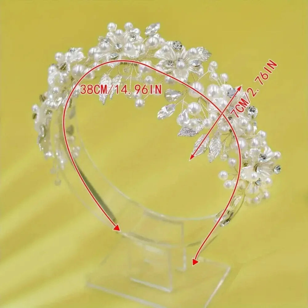 1Pcs Boho Style Handmade Faux Pearl Headwear Flower Shaped Ornament Women Hair Accessories