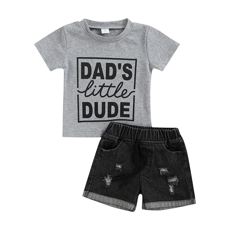 Baby Boys 2-Piece Outfit Set Blue Striped Long Sleeve Shirt and Denim Jeans 6-18 Months