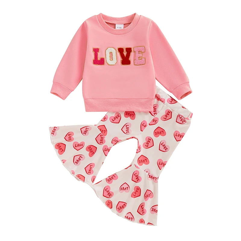 Adorable Baby Girls Winter Outfits Floral Print Hoodie and Leggings Set Warm 2 Piece Clothing for Toddlers