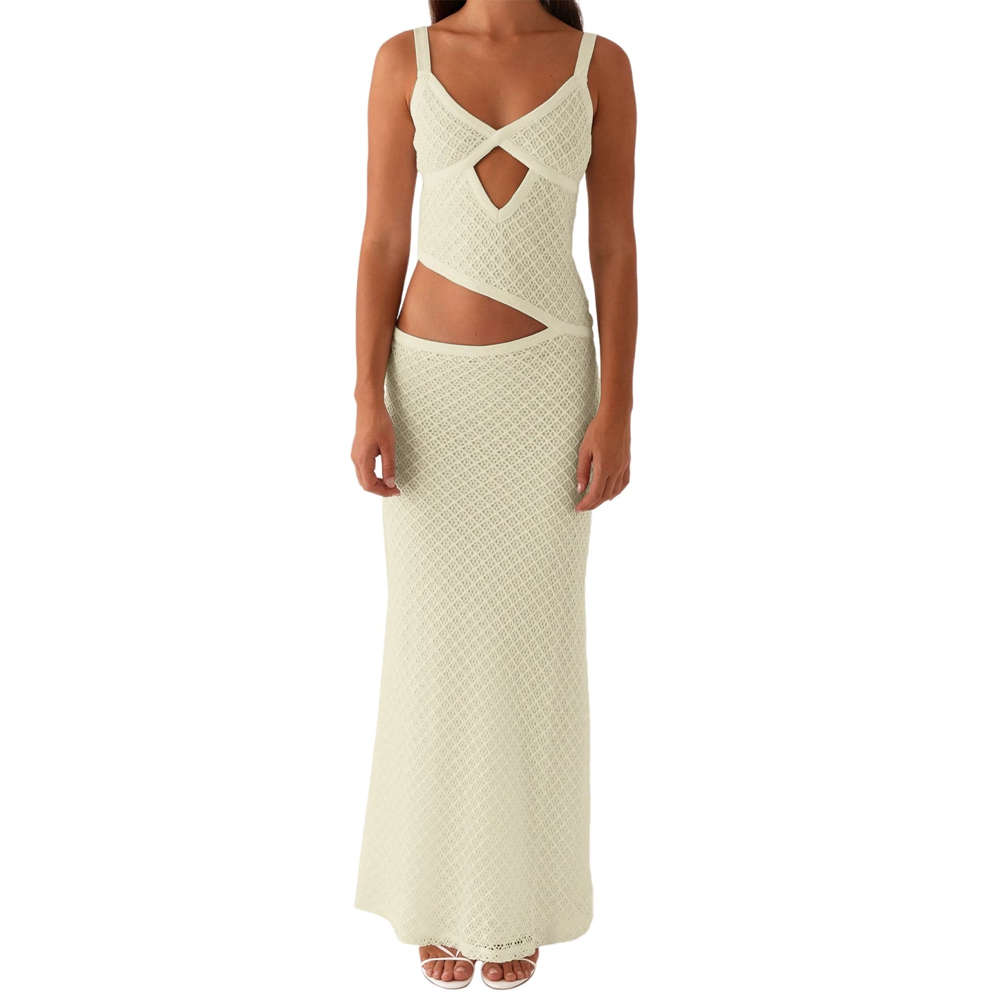 Elegant Women s Sleeveless Spaghetti Strap Bodycon Dress with Chic Hollow Out Design and  Fit Silhouette