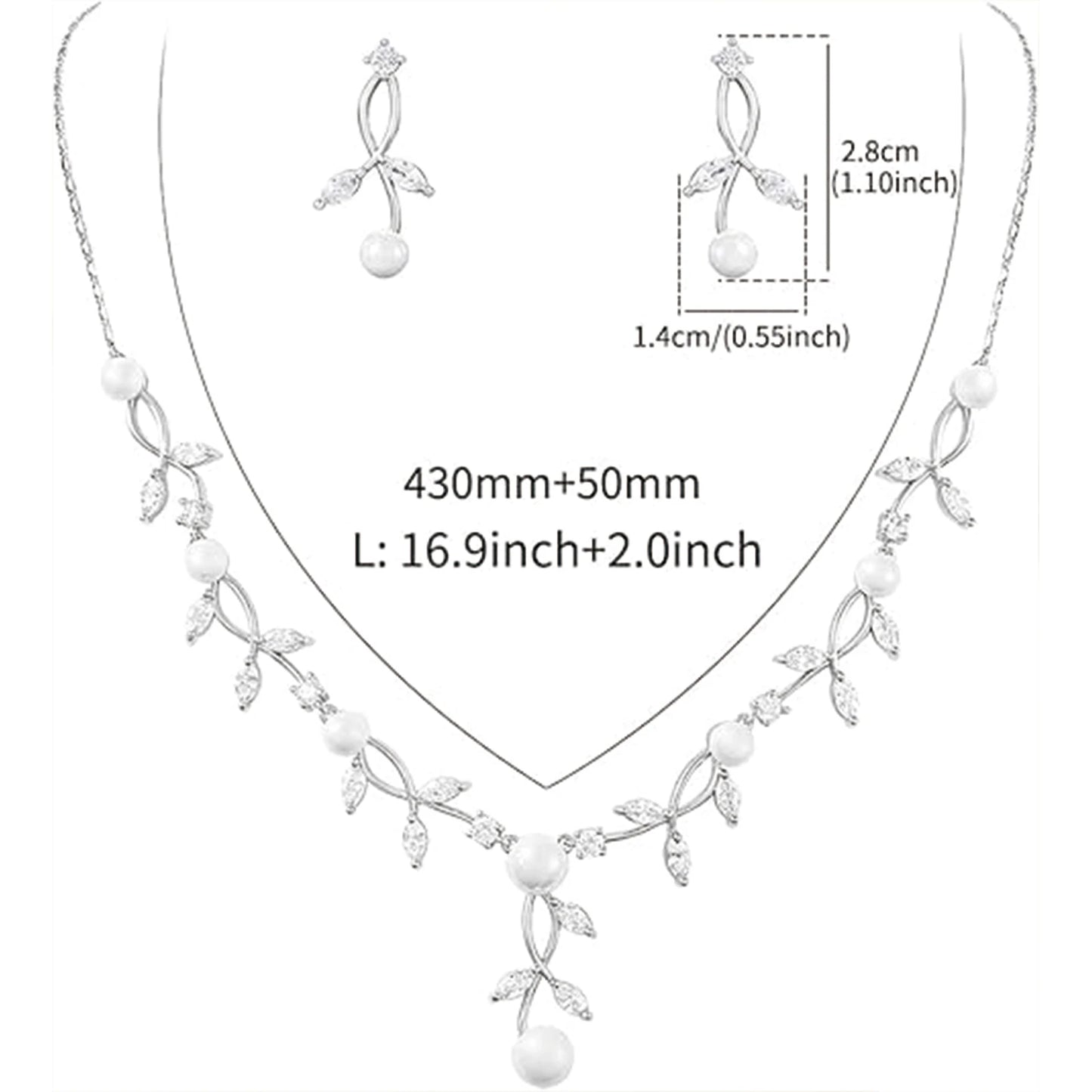 925 Silver, Crystal Pearl Flower Set, perfect for birthday gift, anniversary gift or milestone gift for all occasions, comes wit