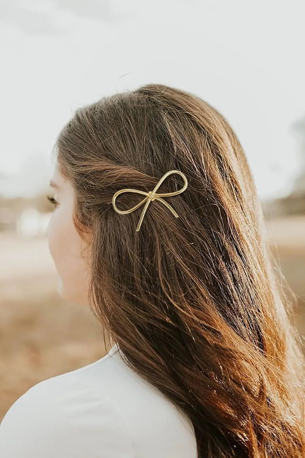 4Pcs Metal Hairpins with Chic Minimalist Bows - Simple and Stylish Hair Accessories Gift for Women and Girls