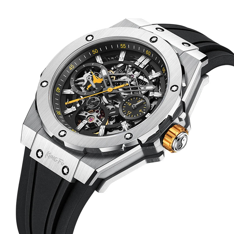 WM Watch Men Automatic Mechanical Skeleton Watch Collaboration Series Limited Edition 80 Hours Power Reserve Welly Merck WM128