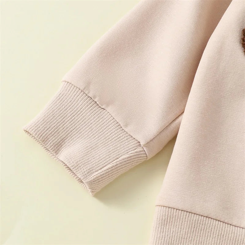 Toddler Girl Thanksgiving Outfits Letter Embroidered Crew Neck Long Sleeve Sweatshirts Turkey Print Flare Pants 2Pcs Clothes Set