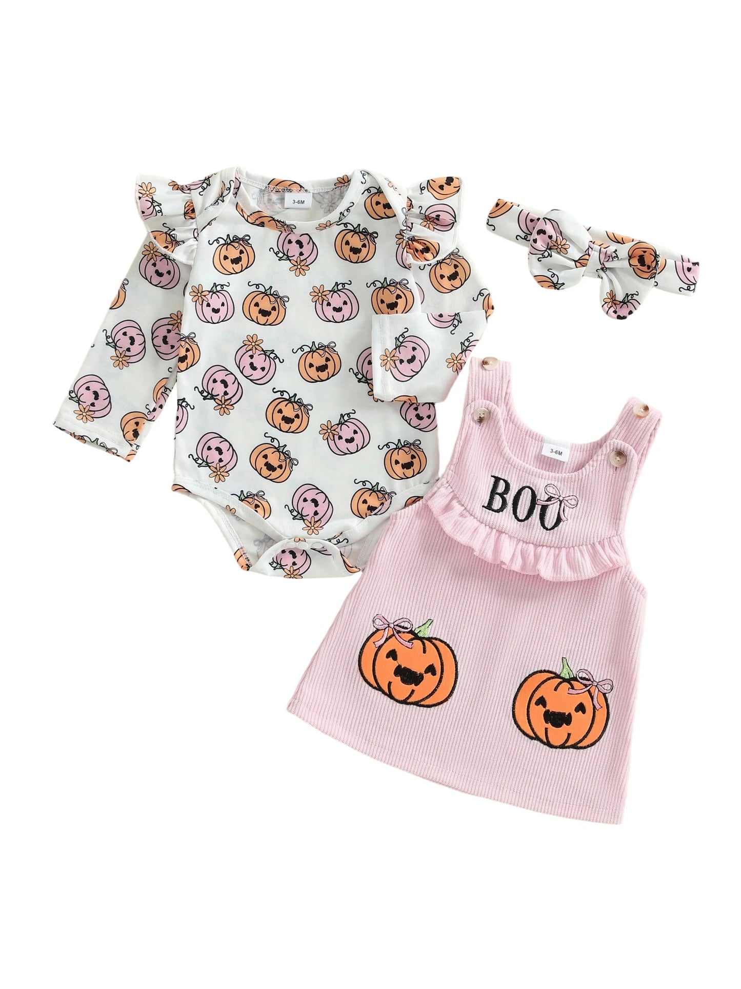 Toddler Boy Halloween Costume Ghost Print Short Sleeve Romper and Suspender Pants Bow Tie Set with Hat and Socks