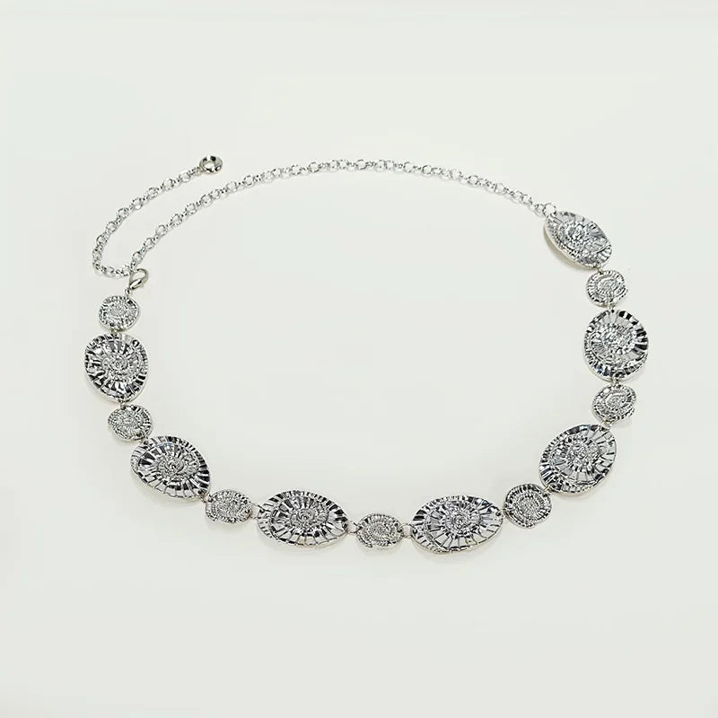 New Fashion Golden Waist Chain Metal Belt Women's Personalized Irregular Designer Geometric Shape conch Jeans Belt  Summer Beach