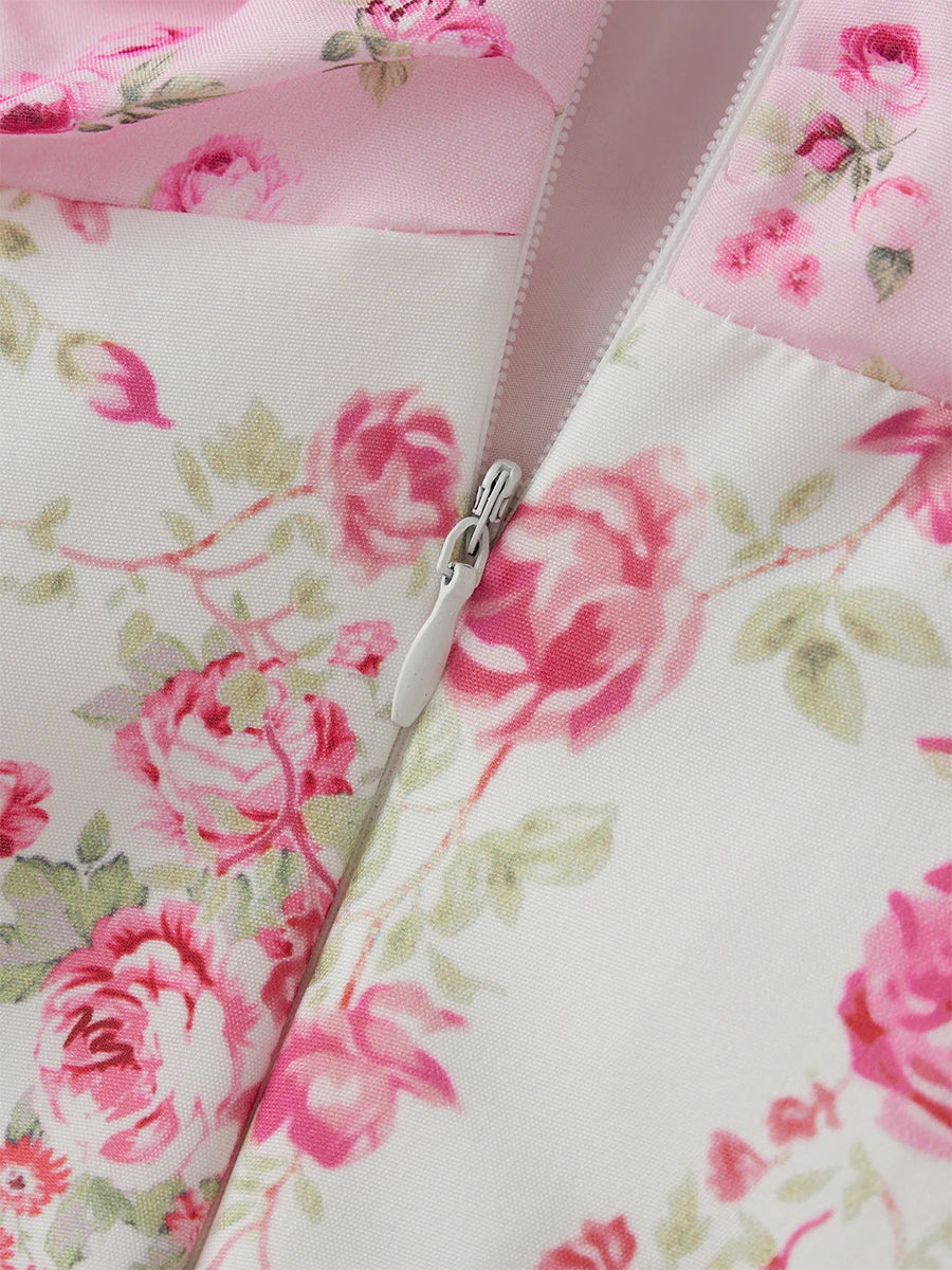 Elegant Boho Chic Maxi Dress with Floral Print and Delicate Lace Details Sleeveless V-Neck A-Line Dress for Summer Wedding or